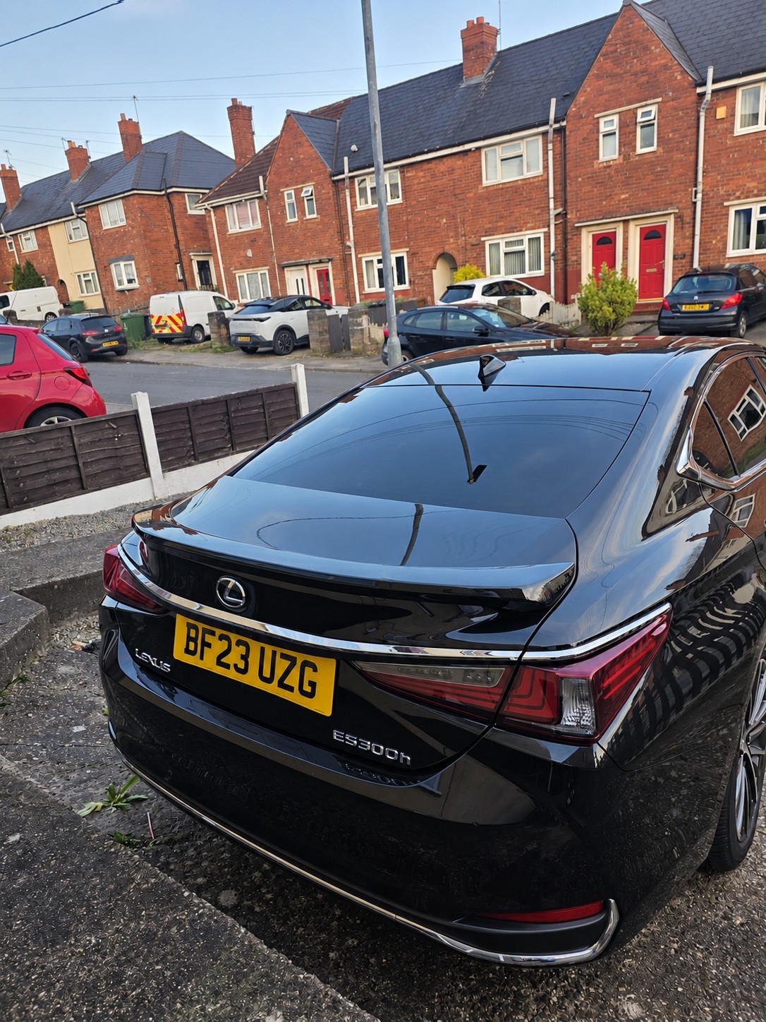 Rear view of black Lexus ES300h for ShuttleJack UK executive travel
