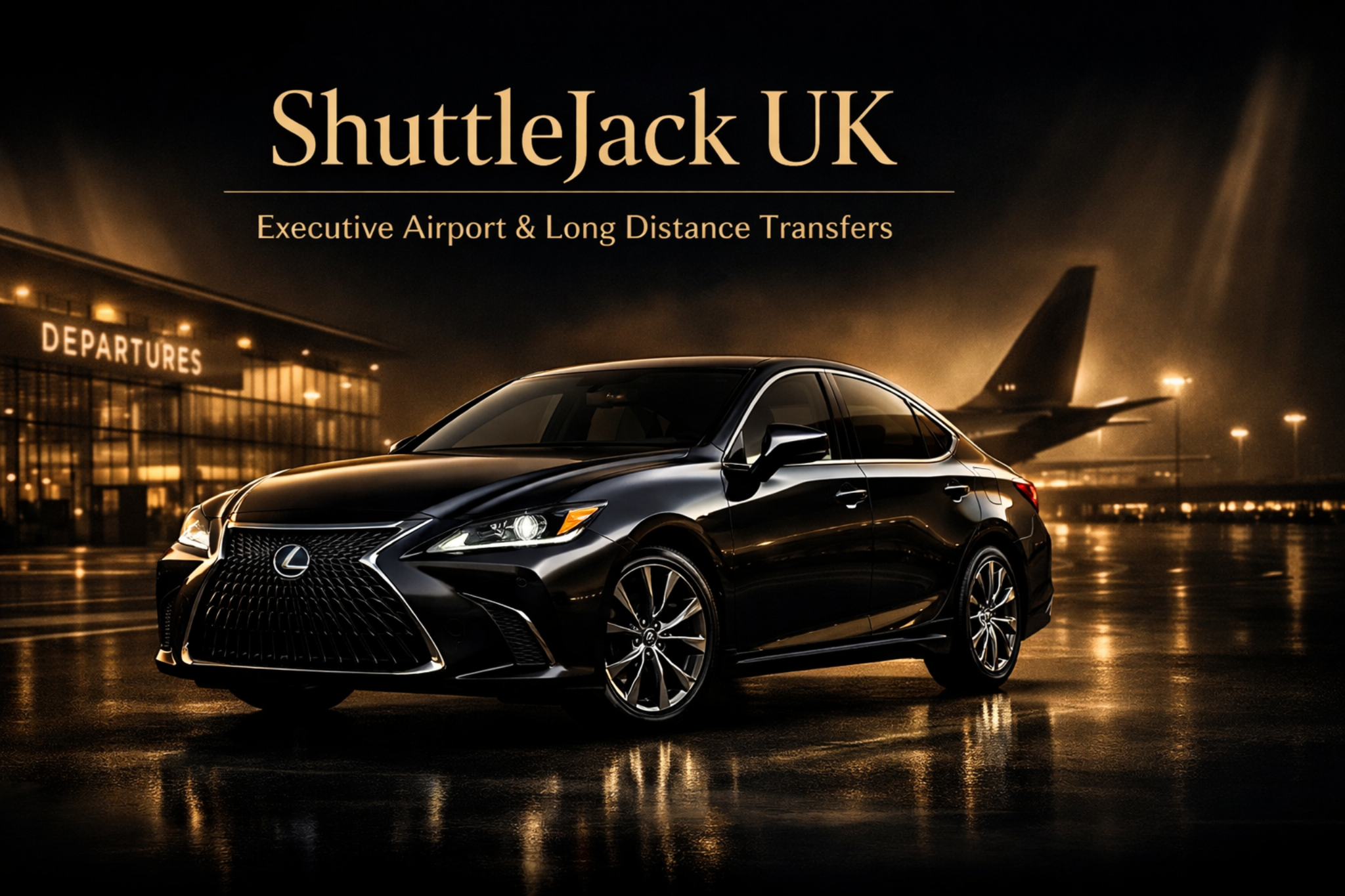 ShuttleJack UK executive Lexus at airport